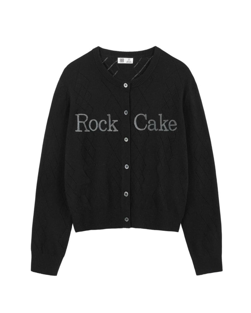 【ROCK CAKE】Argyle Punching Knit Cardigan