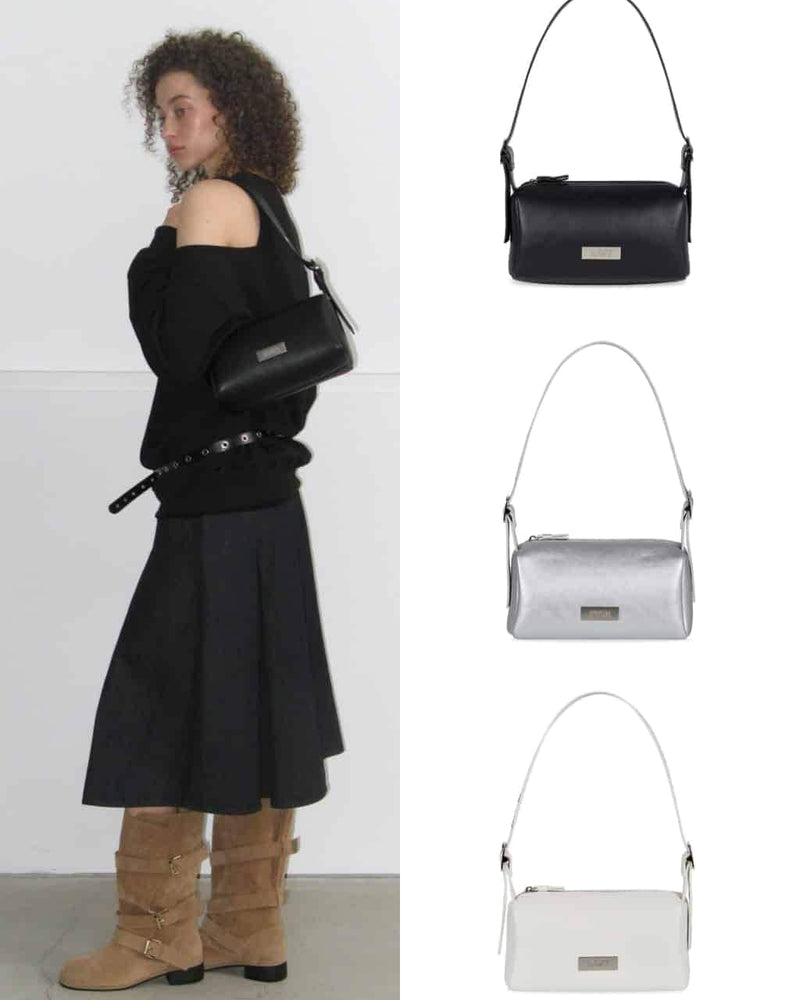 【ROCK CAKE】Square Leather Belt Shoulder Bag