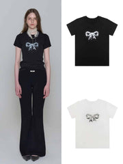 【ROCK CAKE】Hotfix Ribbon Top