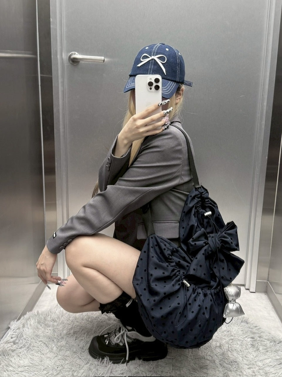 受注制【nmtc +】dot pattern backpack (2color) / 【エヌエムティーシープラス】ドットプリントバッグパック