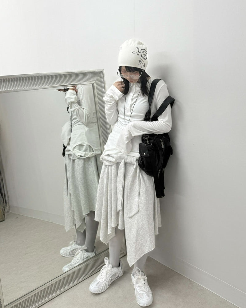 国際配送【Nerd out XU】design slim hooded long sleeve