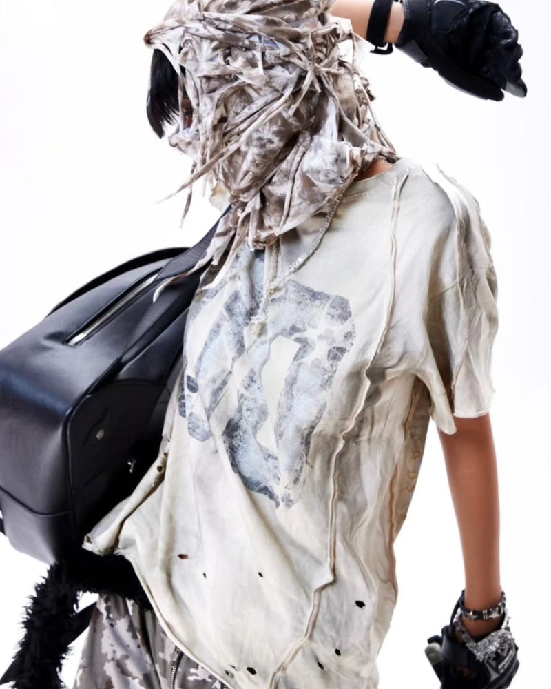 【Cozy world Wide】"005 CHAOS DREAM" WAXED T SHIRT