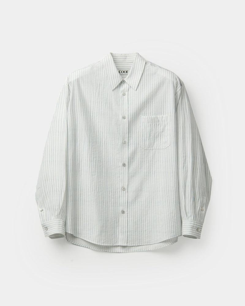 【COOR】MULTI-PIN STRIPDO OVERSIZDO SHIRT