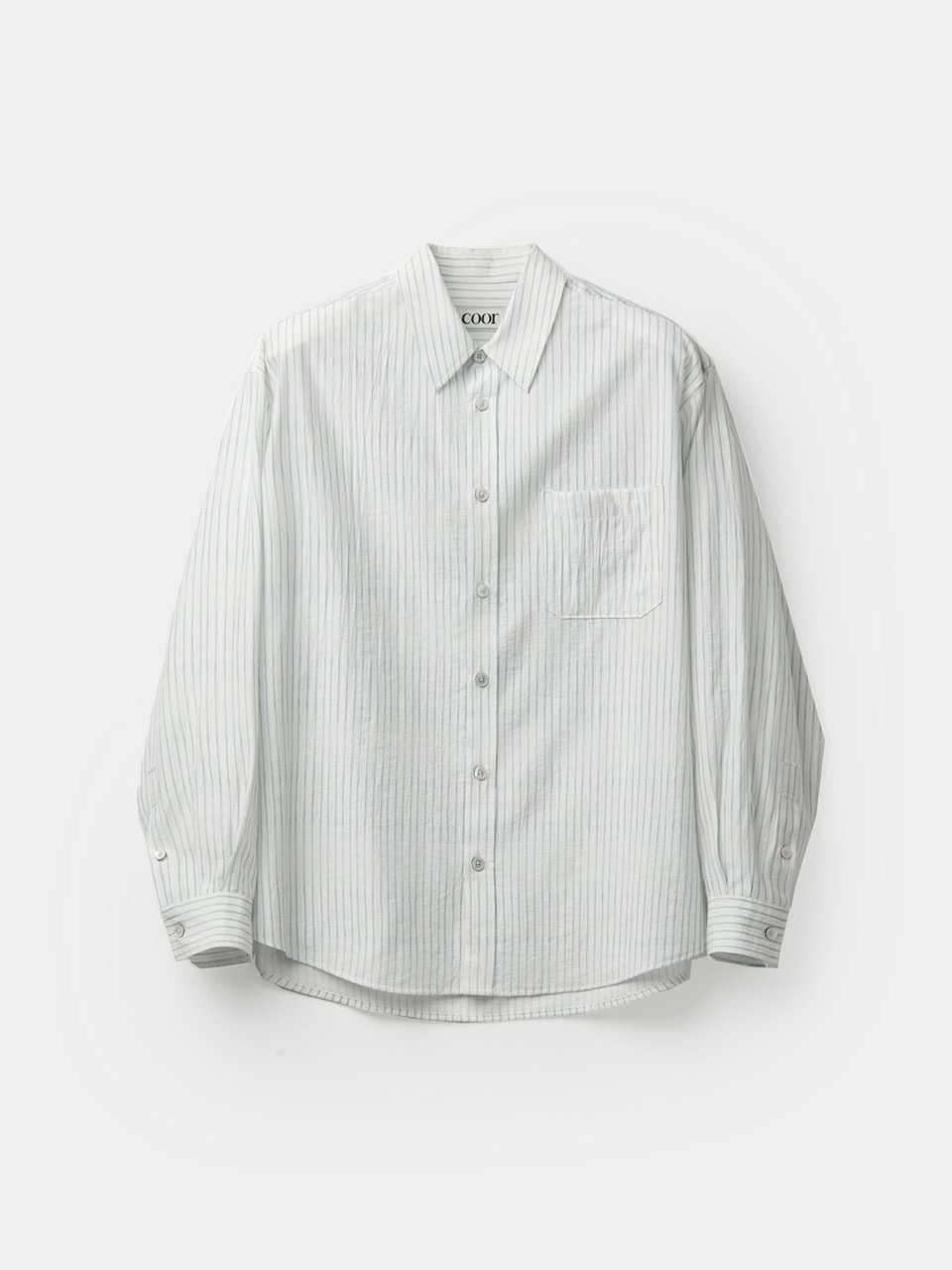 【COOR】MULTI-PIN STRIPDO OVERSIZDO SHIRT