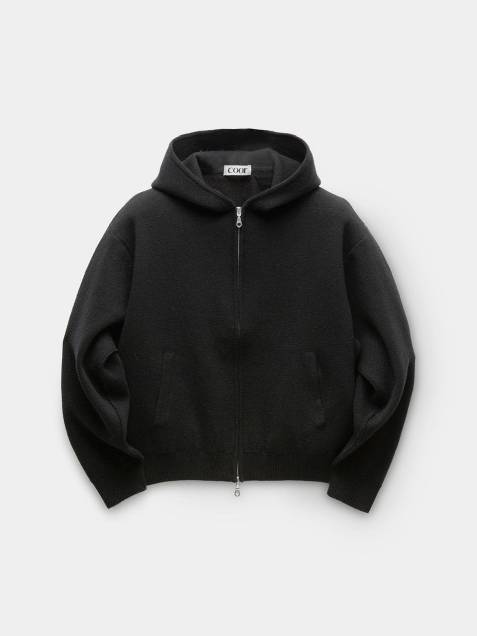 【COOR】DOUBLE FACE WOOL AND BLEND HOODIE ZIP-UP