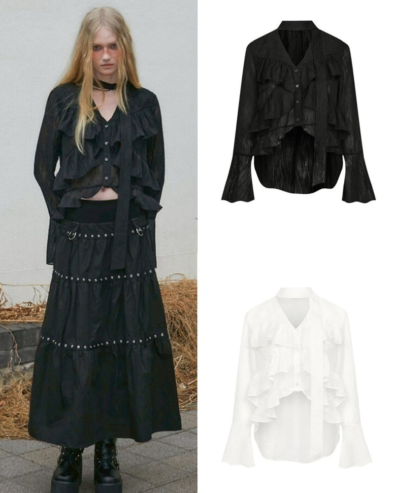 【NOT KNOWING】Bohem Chiffon Blouse