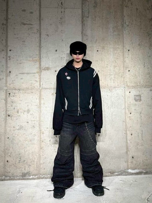 【roaringrad】WASHED HOODIE ZIP-UP 1