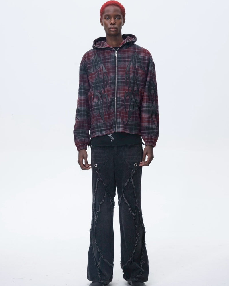 【The Boy Has No Patience】BLOOD MOON NIGHT KNIGHT DESTRUCTION ZIP HOODED JACKET