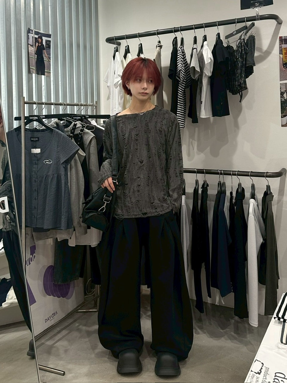 国際配送【LUV CODE】damage long sleeve tee (3color) – PRESSING WEB