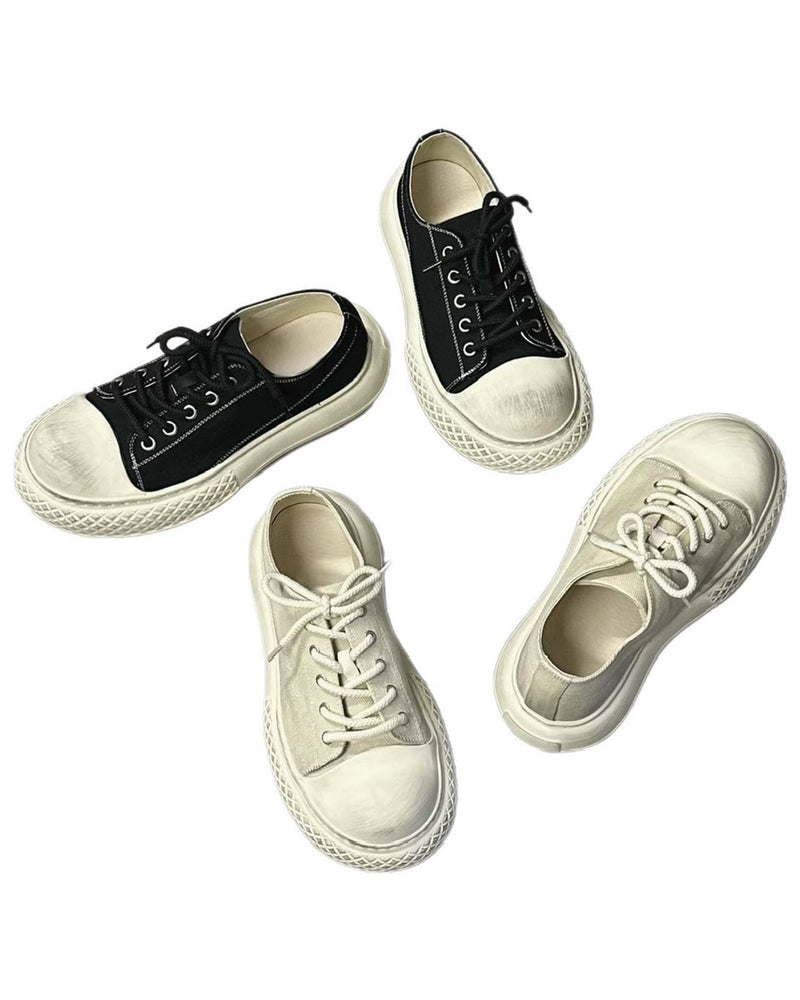 受注制【Chikashitsu +】volume toe canvas sneaker (2color)