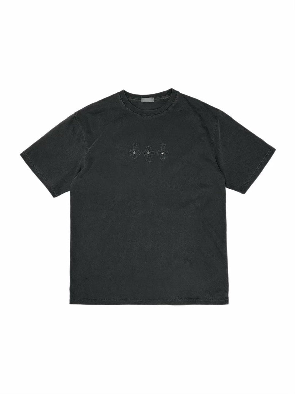 受注制【Chikashitsu +】pigment cross point t-shirt (2color) / 【チカシツプラス】ピグメントクロスポイント半袖Tシャツ