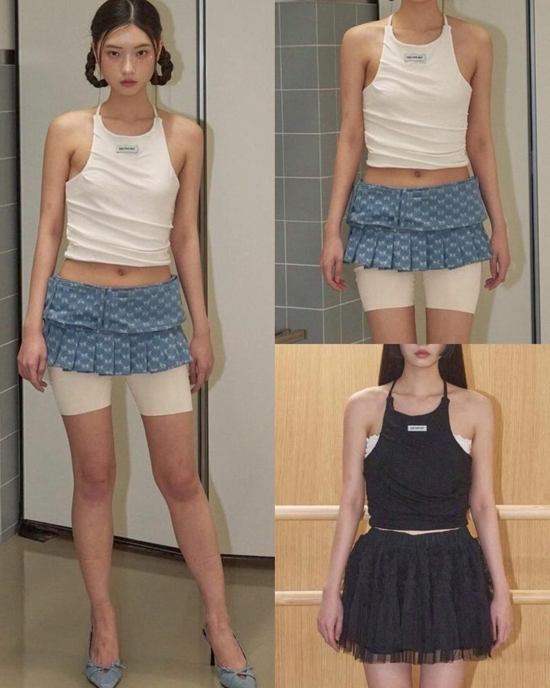 【ODDONEOUT】BACK STRING HALTER NECK TOP