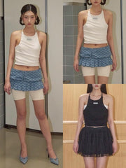 【ODDONEOUT】BACK STRING HALTER NECK TOP