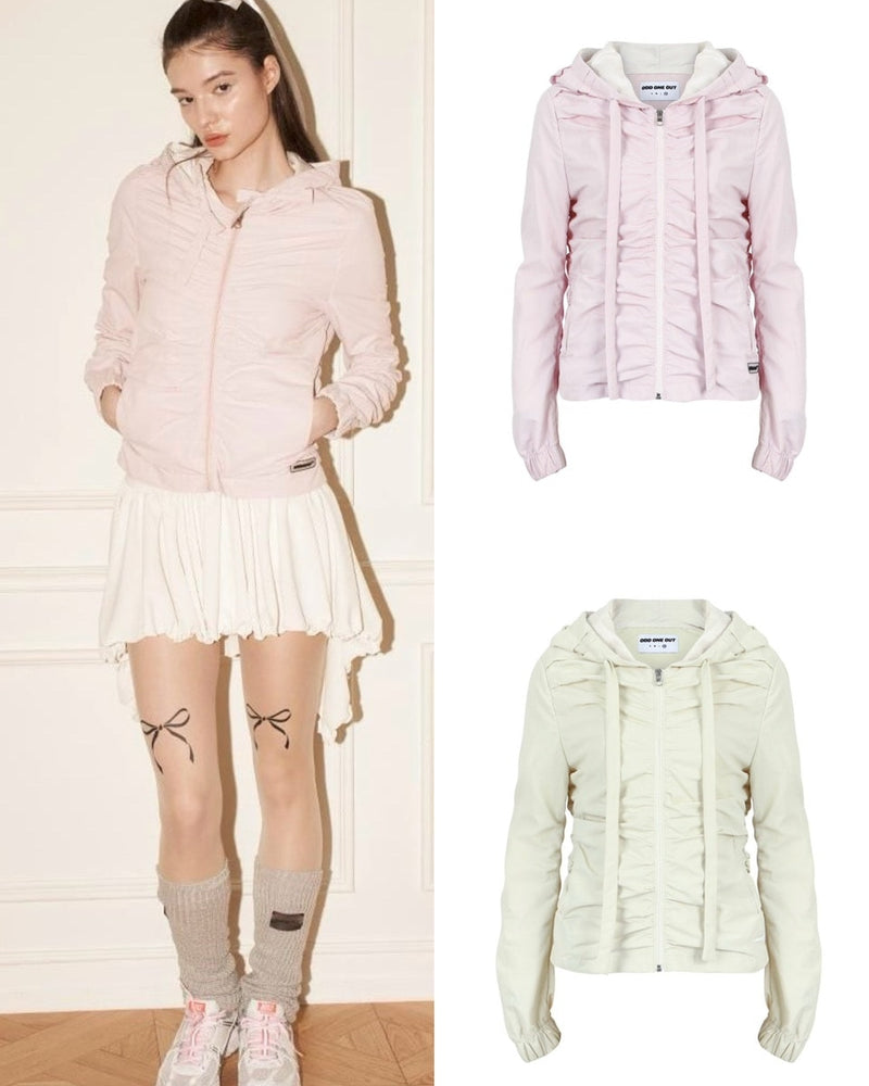 【ODDONEOUT】SHIRRING HOODIE JUMPER / 【オッドワンアウト】シャーリングフードジャンパー