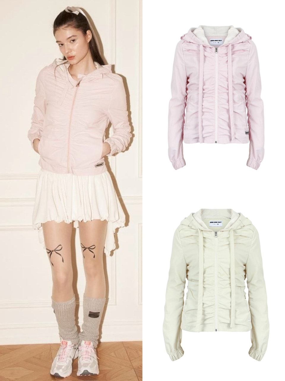 【ODDONEOUT】SHIRRING HOODIE JUMPER / 【オッドワンアウト】シャーリングフードジャンパー