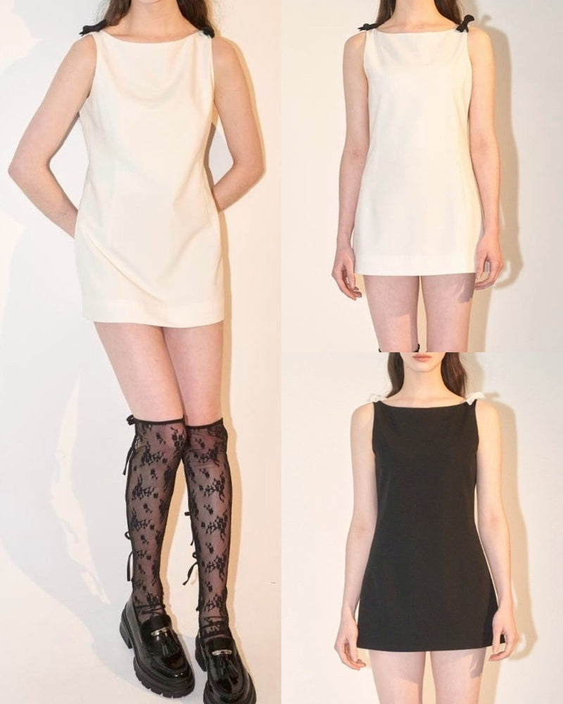 【ODDONEOUT】RIBBON SLEEVELESS ONE PIECE / 【オッドワンアウト】リボンタンクトップワンピース
