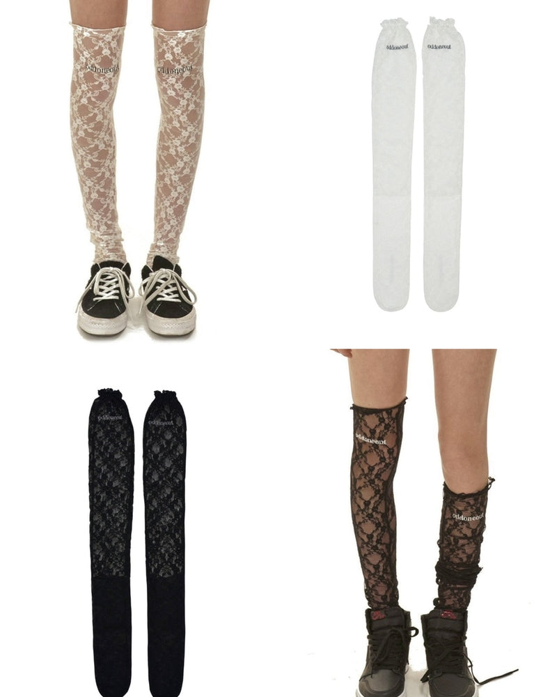 【ODDONEOUT】ODDONEOUT LACE KNEE SOCKS
