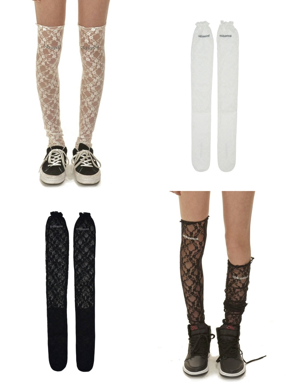 【ODDONEOUT】ODDONEOUT LACE KNEE SOCKS