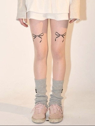 【ODDONEOUT】RIBBON PRINTED STOCKING