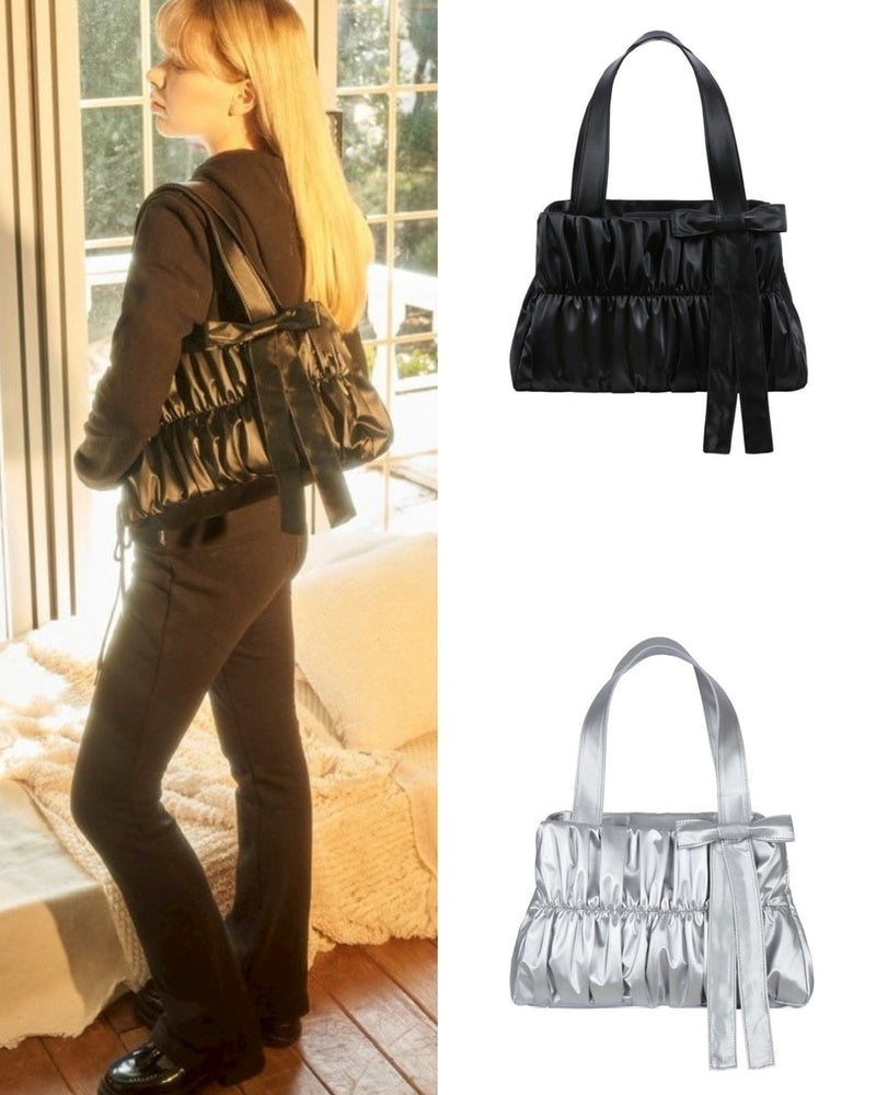 【ODDONEOUT】[ODDONEOUTXthesallyslaw] SHIRRING BAG / 【オッドワンアウト】シャーリングリボンハンドバッグ