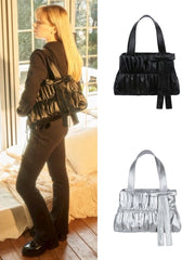 【ODDONEOUT】[ODDONEOUTXthesallyslaw] SHIRRING BAG / 【オッドワンアウト】シャーリングリボンハンドバッグ