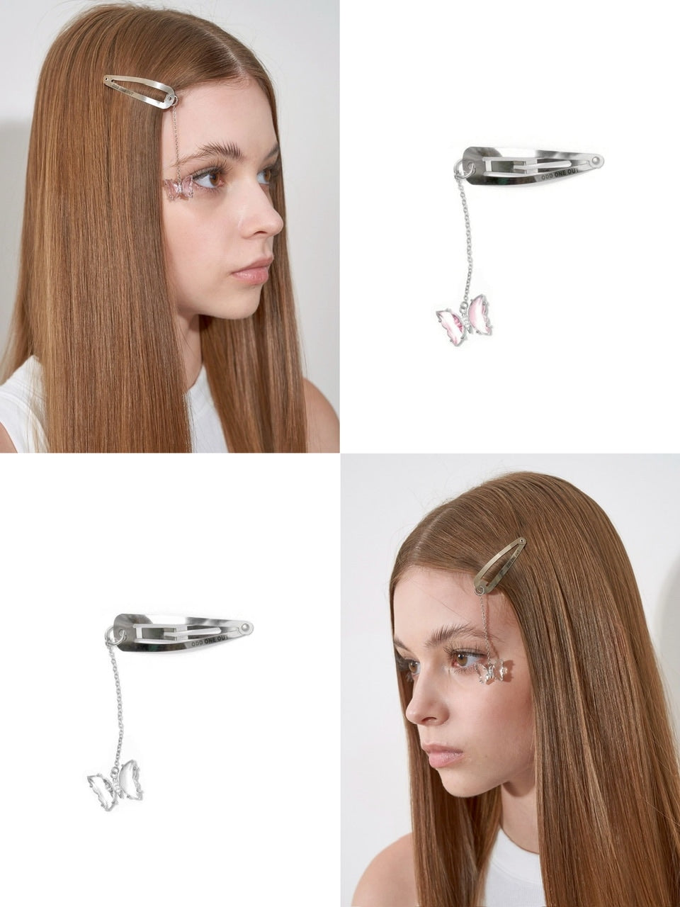 【ODDONEOUT】CRYSTAL BUTTERFLY DROP HAIR CLIP (1EA)