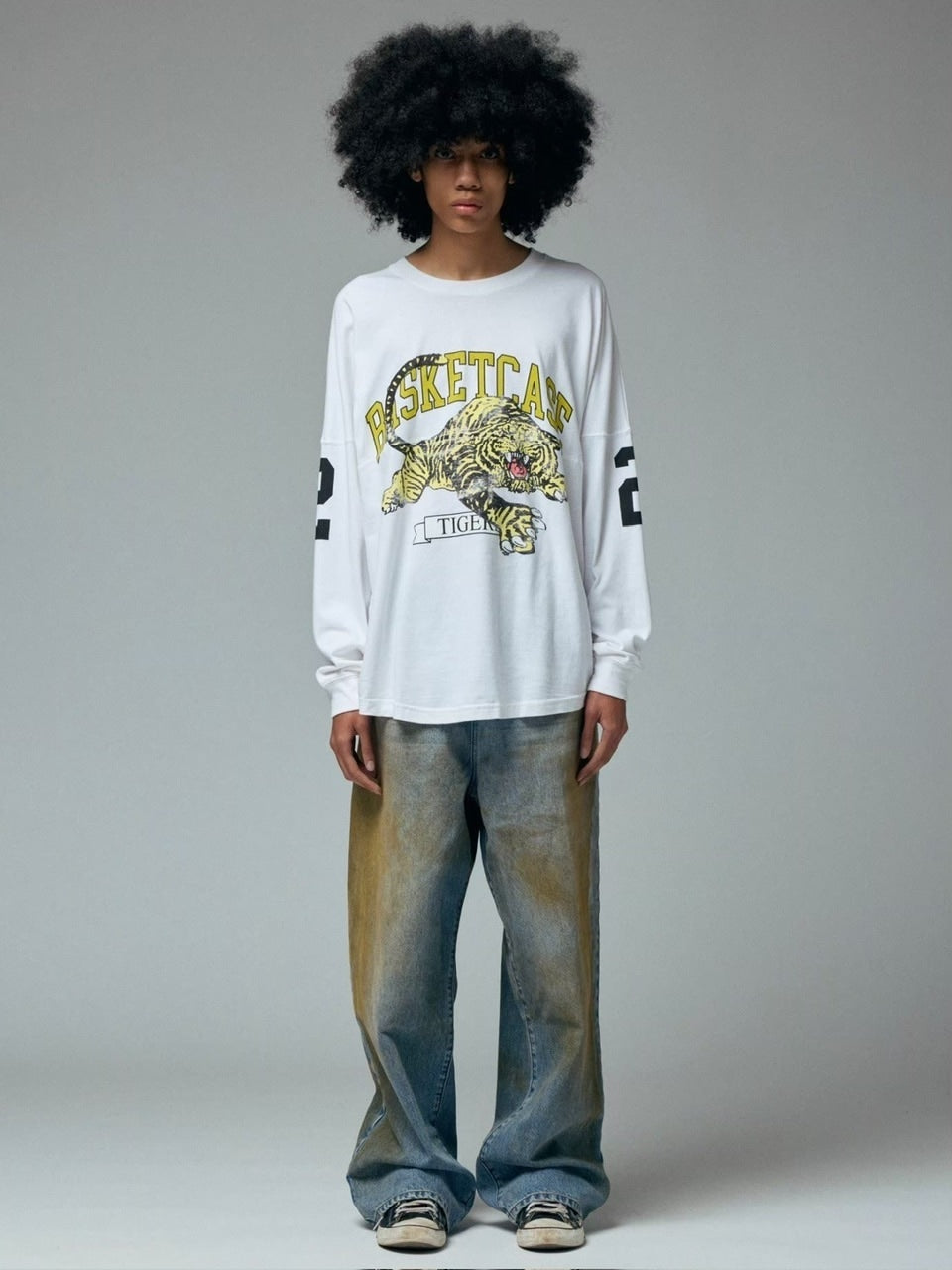 【BASKETCASE】LAX BAGGY DENIM, mud wash