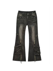 【Cest Nous】Fading throughout Denim jeans / 【セヌー】ウォッシングフレアデニムパンツ