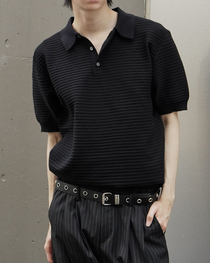 東京店WEB限定受注制【Chikashitsu +】Dry-Touch Rib Knit Polo (2color)