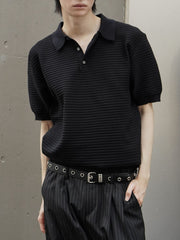 東京店WEB限定受注制【Chikashitsu +】Dry-Touch Rib Knit Polo (2color)