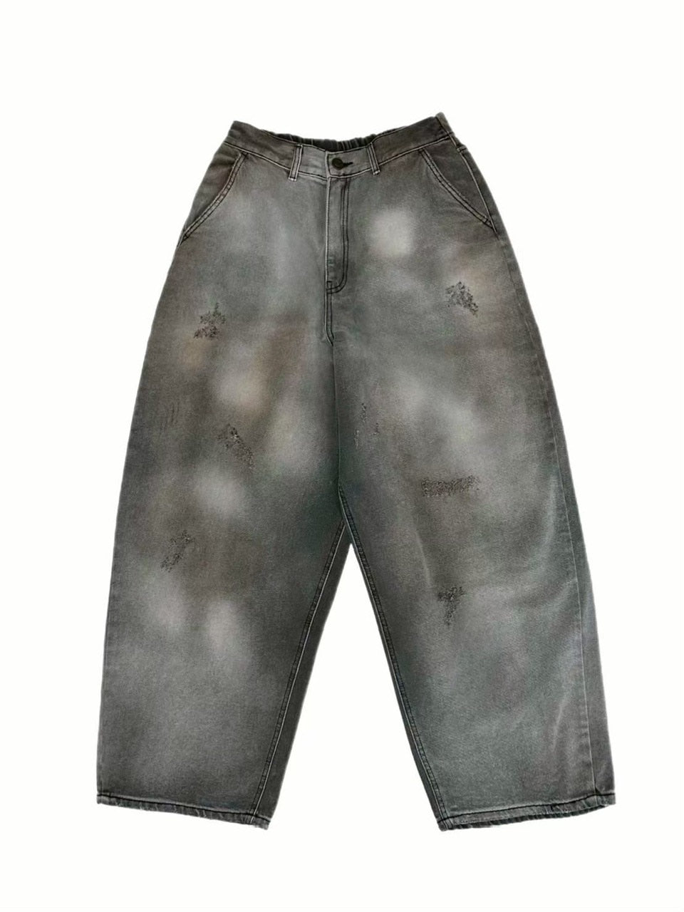 【Chikashitsu +】point wash balloon denim pants (2color) / 【チカシツプラス】ポイントウォッシングバルーンデニムパンツ