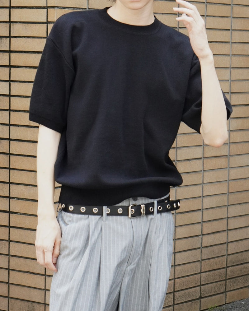 東京店WEB限定受注制【Chikashitsu +】crew neck cotton knit (3color)