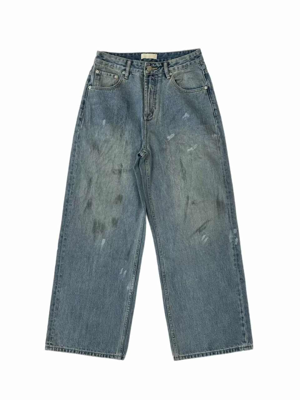 【Chikashitsu +】dirty wash semi wide denim (2color) / 【チカシツプラス】ダーティーウォッシングセミワイドデニムパンツ