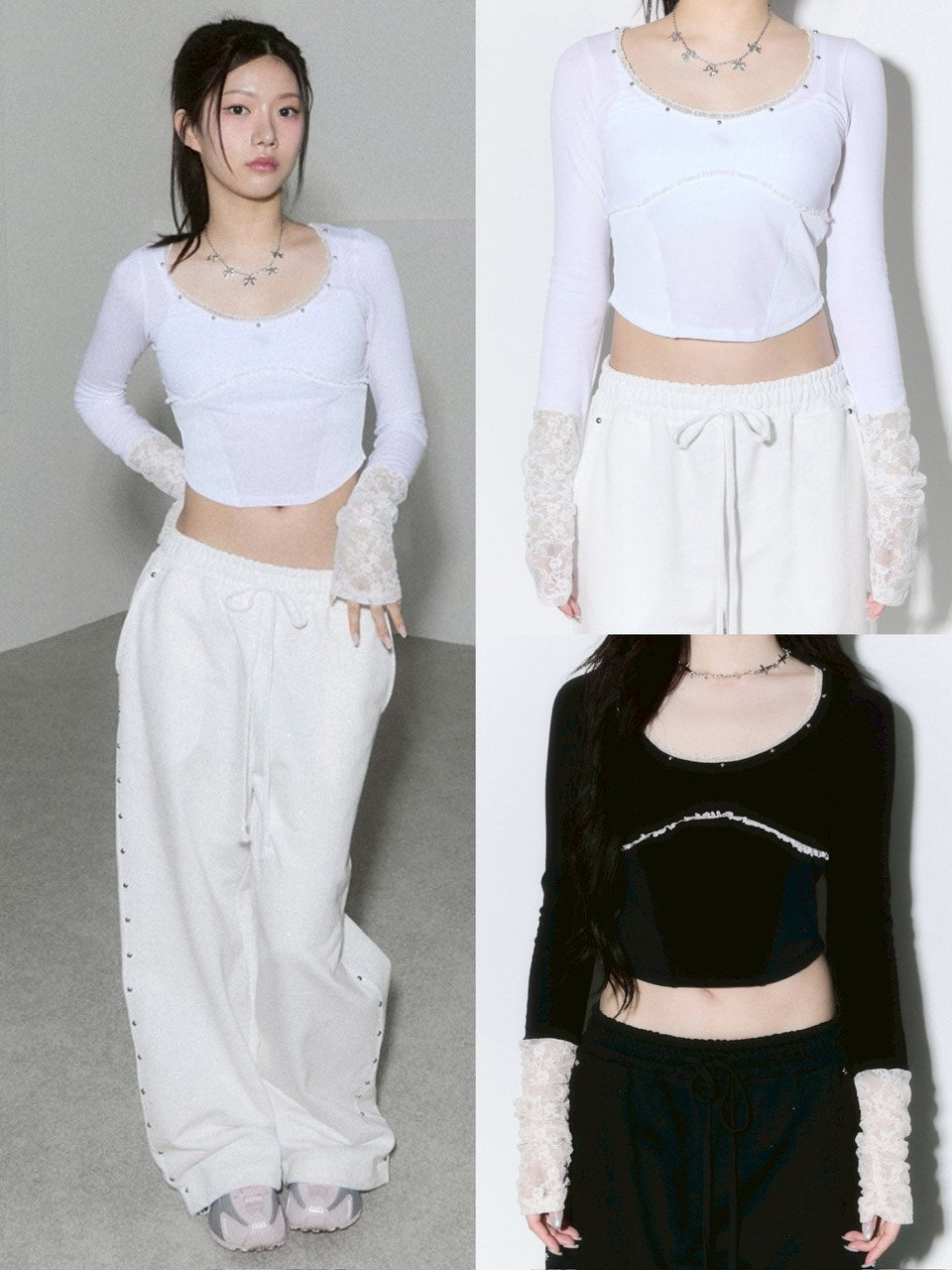 【CHERRYQUIRI】corset stud long sleeve