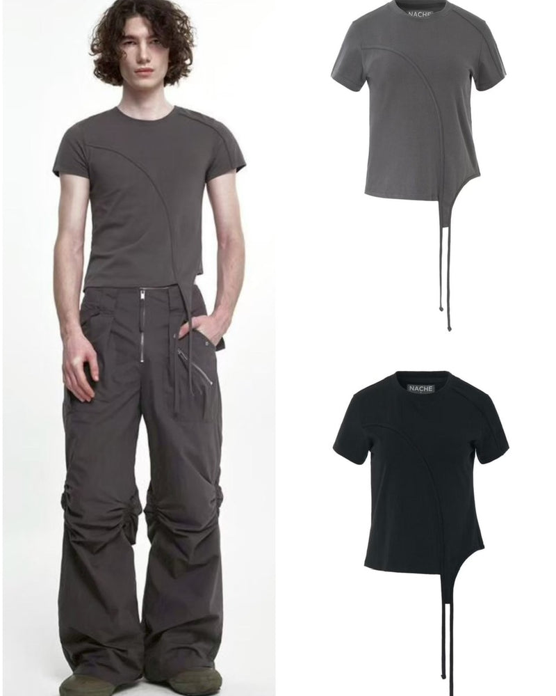 【NACHE】ASYMMETRIC LINE T-SHIRT
