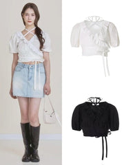 【NOTYOURROSE】Rosie wrap blouse