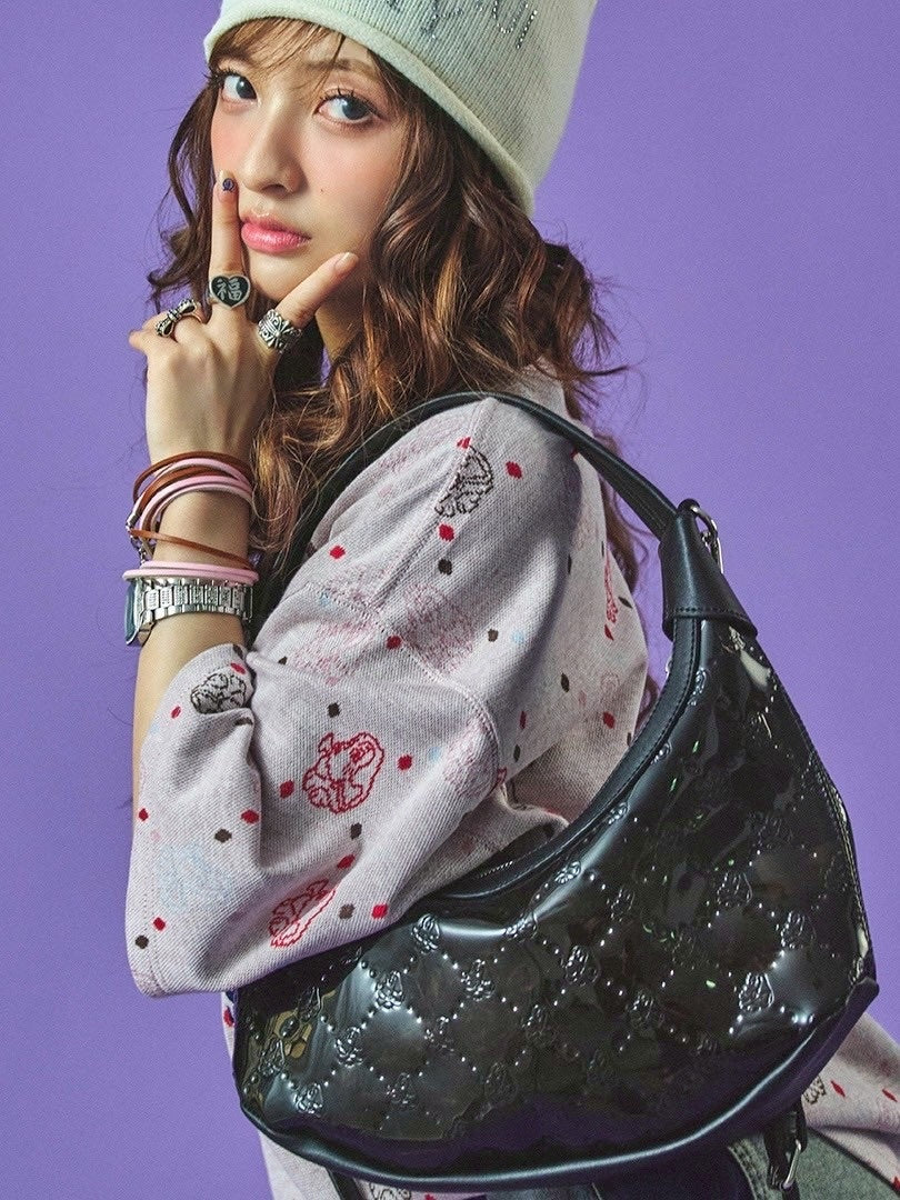 【GALFY】ピカピカモノグラム2WAY ハンドバッグ