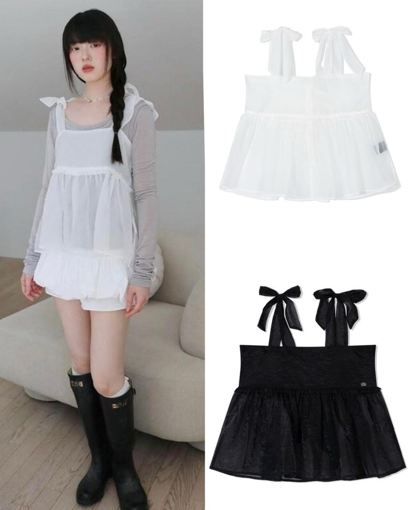 【Uglyshadow】ORGANZA RIBBON BLOUSE