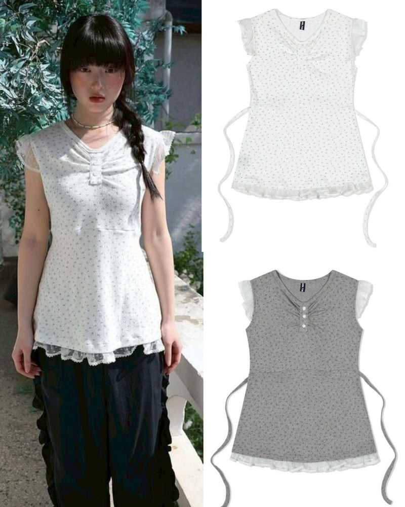 【Uglyshadow】FLOWER LACE SLEEVELESS