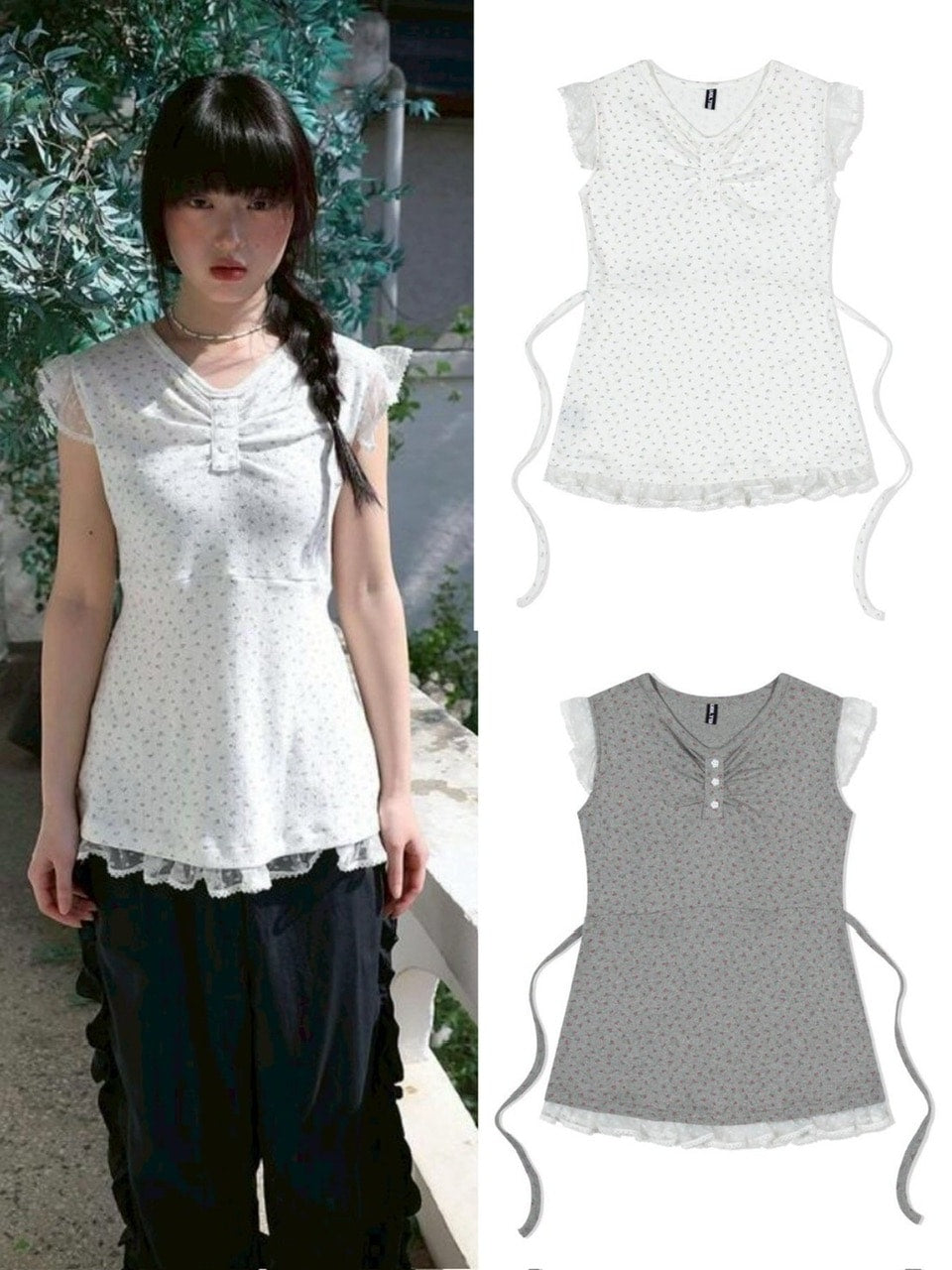 【Uglyshadow】FLOWER LACE SLEEVELESS