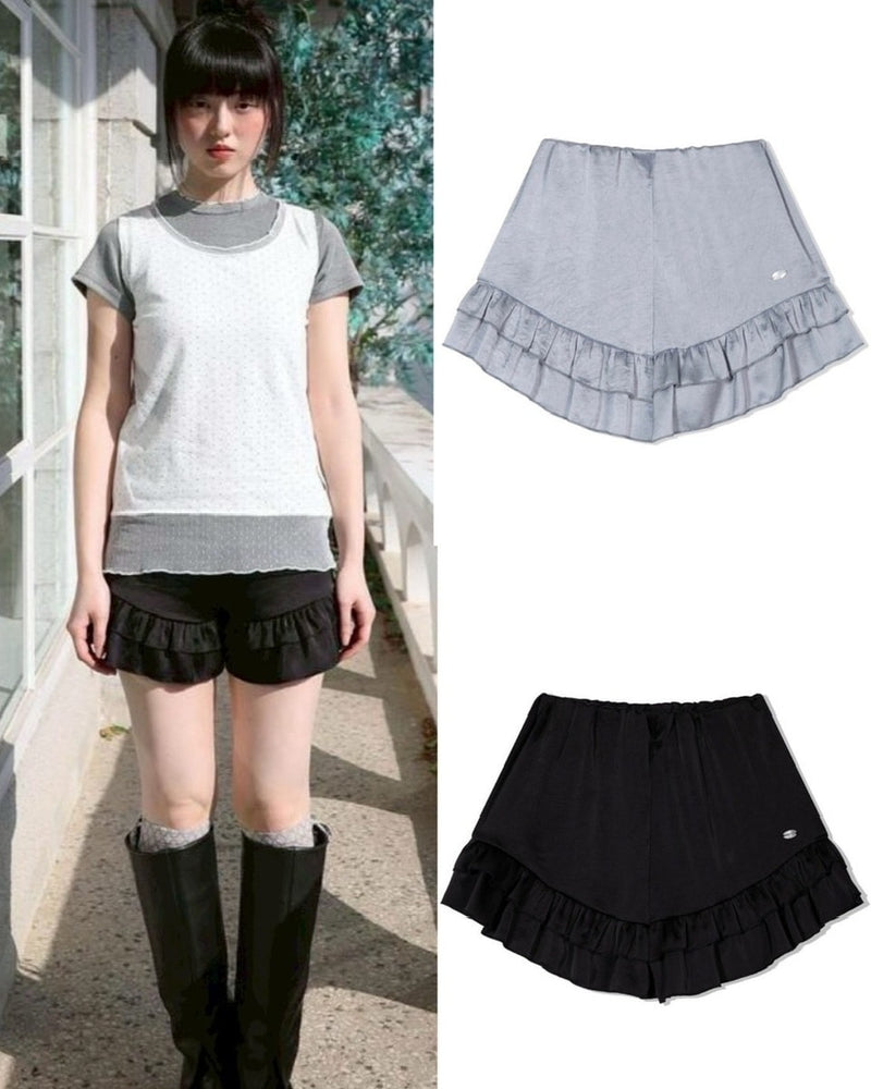 【Uglyshadow】SATIN RUFFLE PANTS