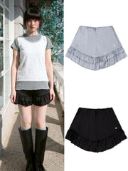 【Uglyshadow】SATIN RUFFLE PANTS