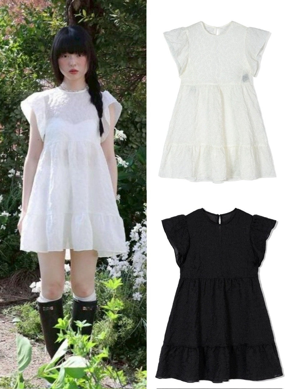 【Uglyshadow】FLOWER RUFFLE DRESS