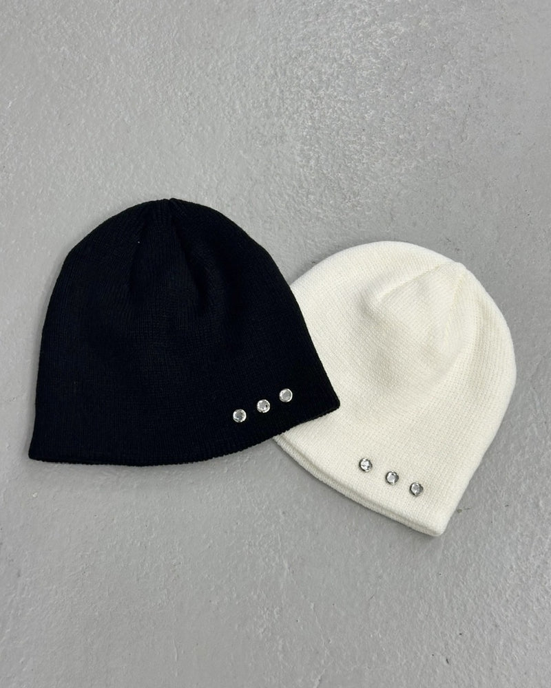 受注制【LUV CODE】cubic studs beanie (2color)