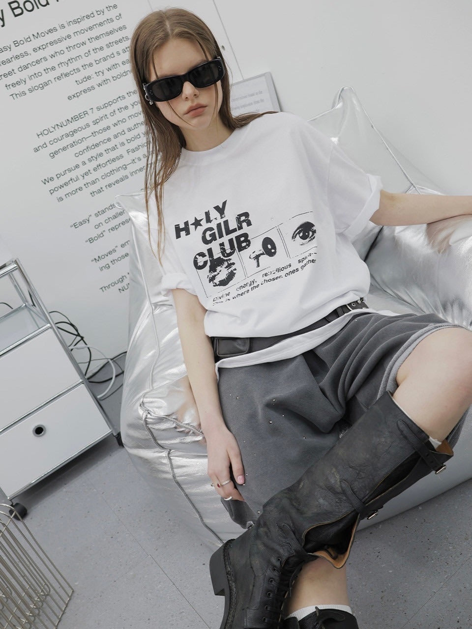 【HOLY NUMBER 7】OVERSIZED GRAPHICS SHORT SLEEVE T-SHIRT / 【ホーリーナンバーセブン】オーバーサイズプリント半袖Tシャツ