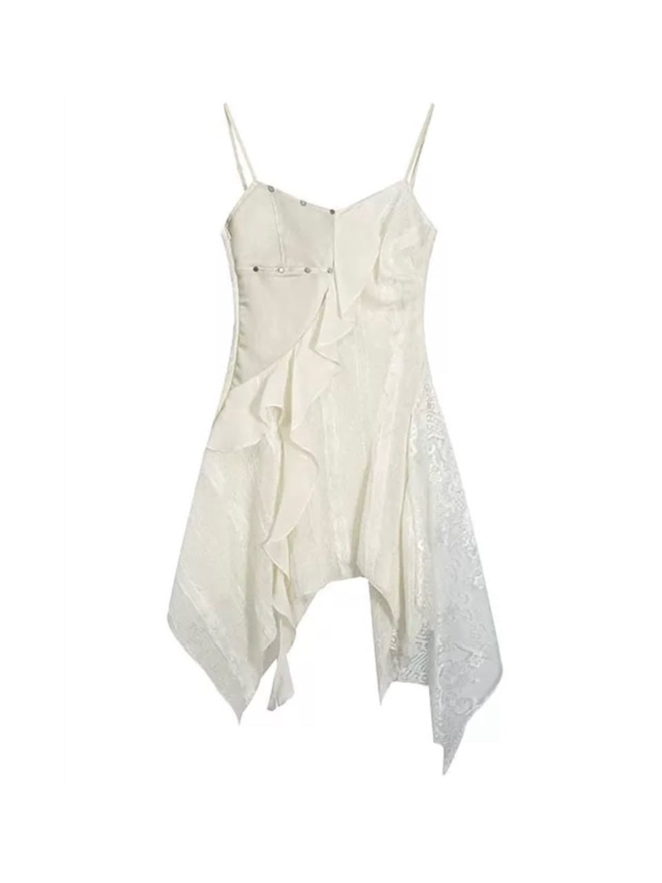 【Cest Nous】Leather lace camisole dress / 【セヌー】レザーレースシアーキャミワンピース