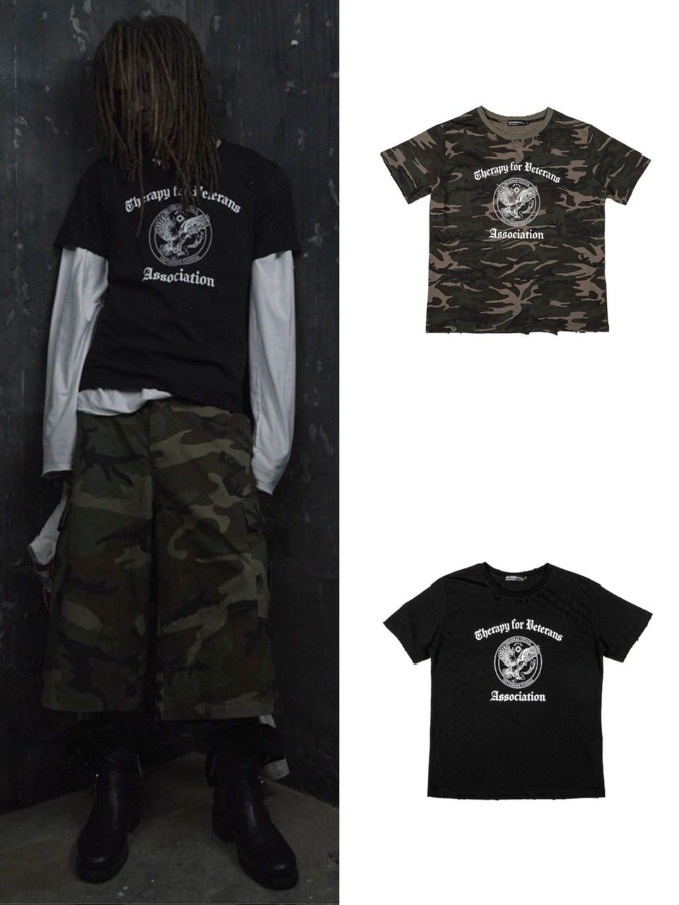 【SUNDAY OFF CLUB】TOV Hand Distressed Short Sleeve