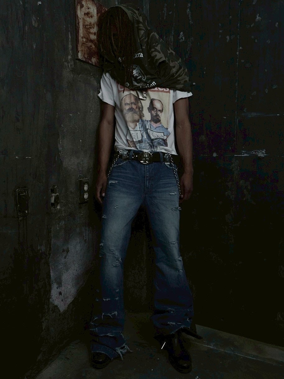 【SUNDAY OFF CLUB】RAVAGE Flared Denim