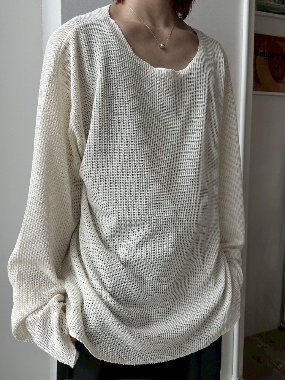【LUV CODE】wide neck mesh knit (3color)