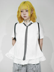 国際配送【Nerd out XU】peplum blouse (2color)
